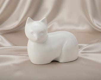 Pet Cat Cremation Urn for Ashes – White