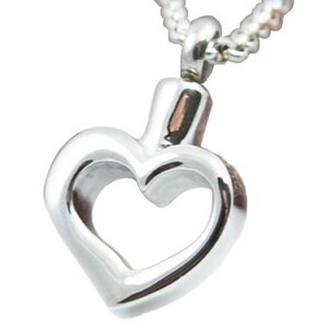 Forever Yours Heart Stainless Steel Personalized Cremation Pendant- Memorial Keepsake Necklace with Free 21&quot; Chain