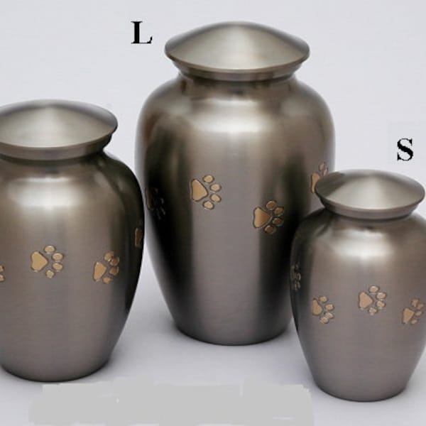 Classic Inlaid Paw Print Pet Cremation Urn for Ashes