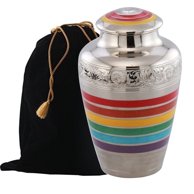 Rainbow Cremation Urn Adult Urn for ashes Metal Urn with Etsy