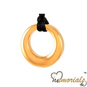 Gold or Silver Ring Stainless Steel Personalized Cremation Pendant- Memorial Keepsake Necklace with Free 21&quot; Chain