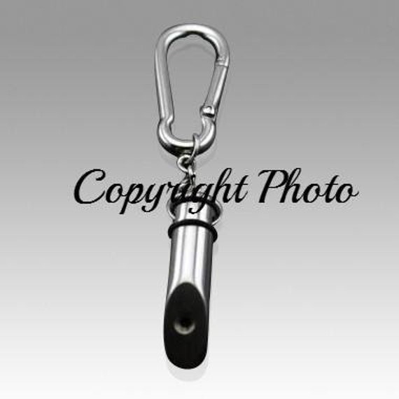 Whistle Cylinder Stainless Steel Cremation Keychain