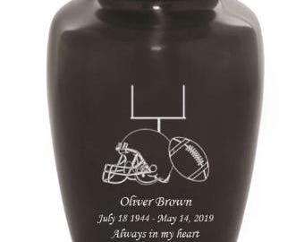Custom Engraved Football Cremation Urn