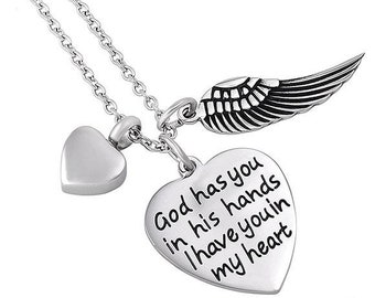 Pendentif de crémation personnalisé : collier souvenir commémoratif en acier inoxydable