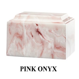Pink Onyx Cultured Marble Cremation Urn