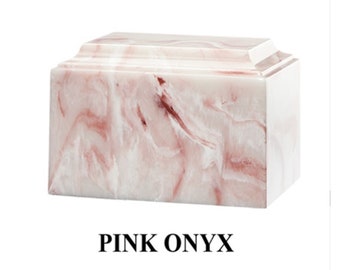 Pink Onyx Cultured Marble Cremation Urn