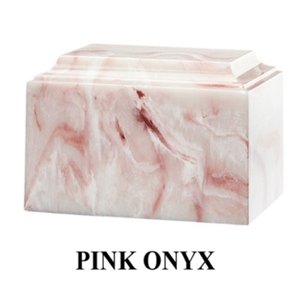 Pink Onyx Cultured Marble Cremation Urn
