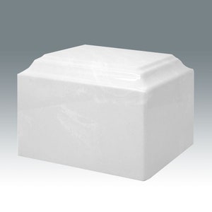 White Pearl Cultured Marble Cremation Urn