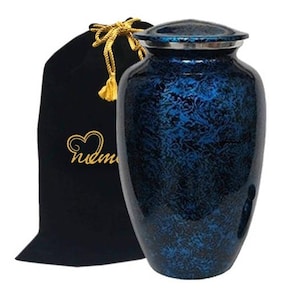 Dark Blue Cremation Urn for Human Ashes