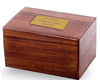 Plain Design Wooden Urn for Ashes - Solid Rosewood Plain Design Wood Cremation Urn for Adult Ashes