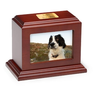 Wooden Picture Frame Pet Urn - Cherry