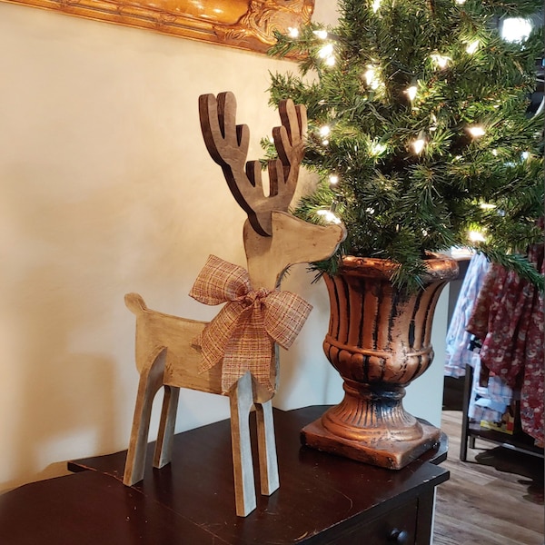 Standing Reindeer* Unfinished* Christmas Mantel* Craft* Winter*