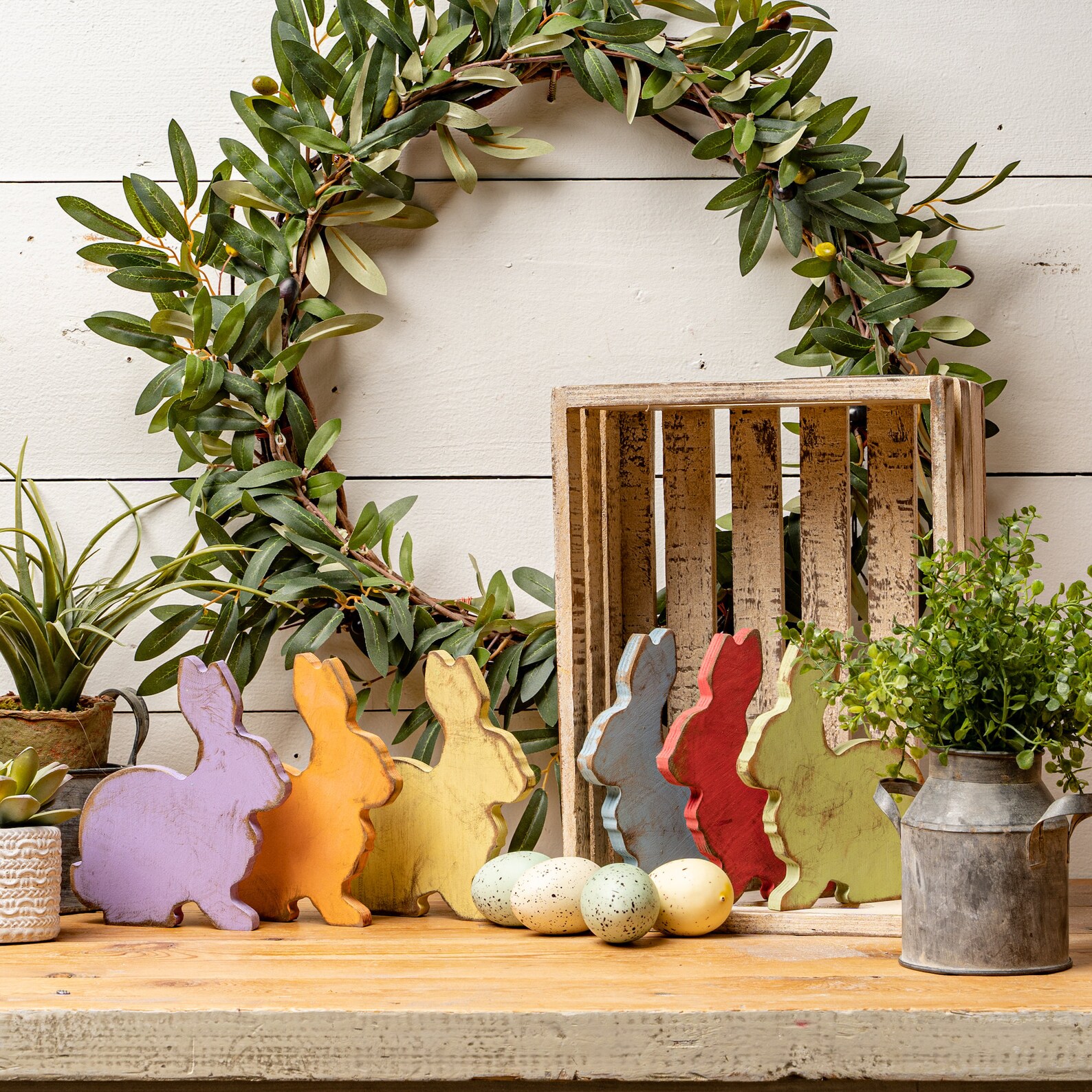 5pcs Vintage Resin Easter Bunny And Egg Miniature Figurines, Creative Easter Rabbit Tabletop Decor, Mini Easter Decorations For Home, Party Favors, Do