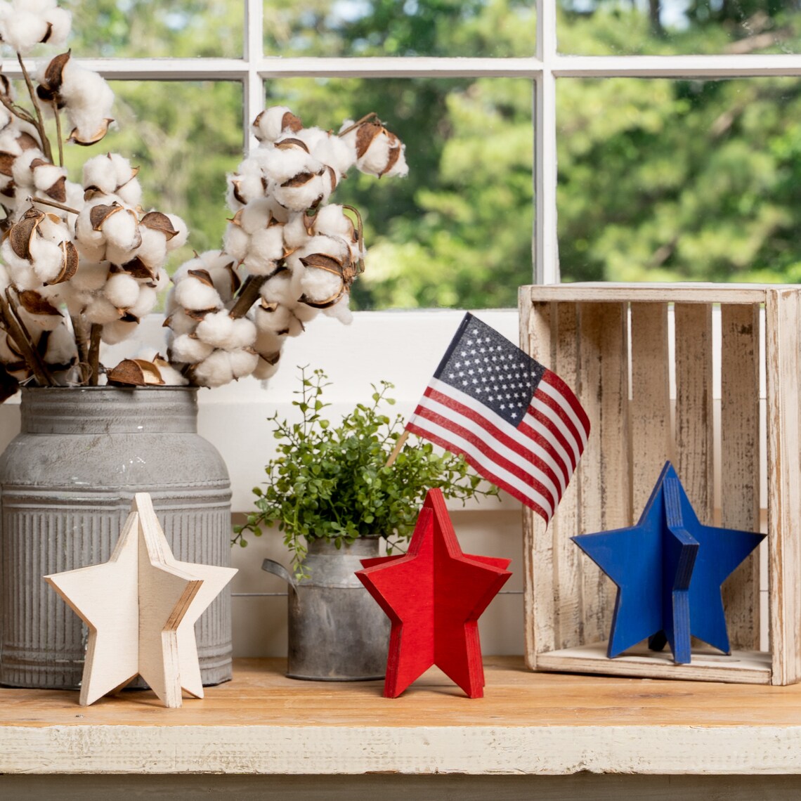 Slotted Star Decor* Set of 3* Table Decor* Unfinished* DIY* Wood ...