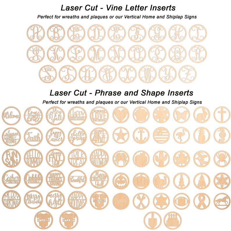 Laser Cut Inserts wreath Decor holiday doors Etsy