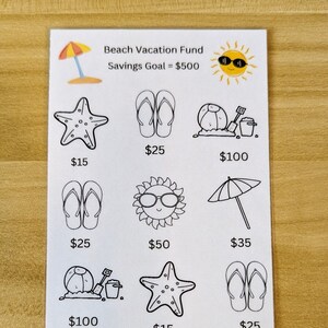 A6 Laminated - Beach Vacation Savings Challenge