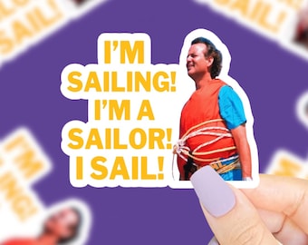 Pegatina "Estoy navegando", pegatina "Y qué hay de Bob", pegatinas con frases de películas divertidas, pegatinas divertidas, pegatinas de los 90, nostalgia de los 90, citas de películas de los 90