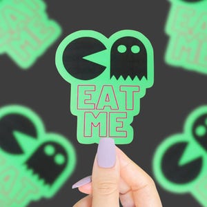 Eat Me Sticker, Funny Sticker, Sarcastic Sticker, Funny Decals, 80s Stickers, 90s Stickers, Gamer Stickers, 90s Nostalgia, 80s Nostalgia