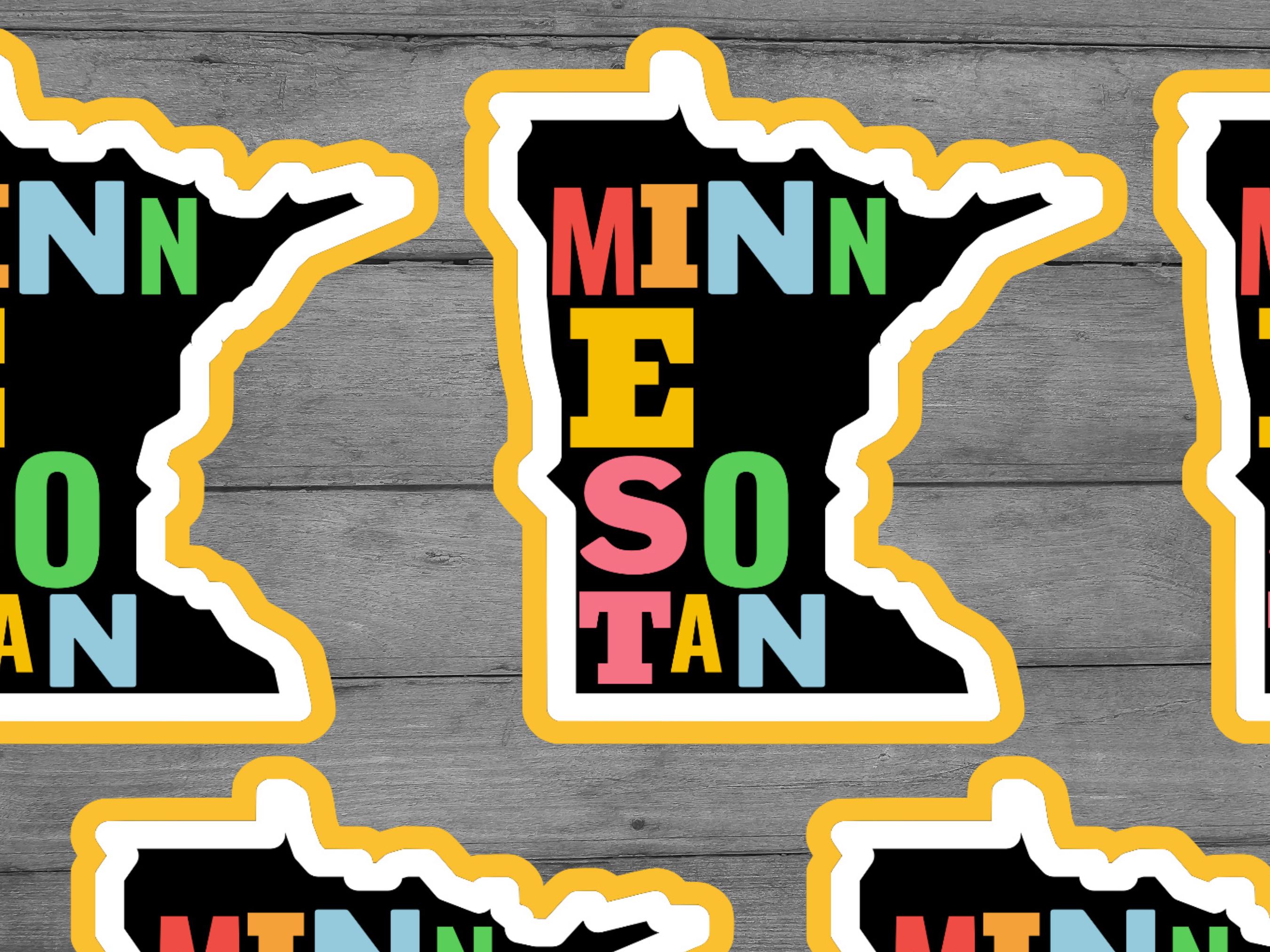 Mn Tags Sticker Minnesota State Sticker, Colorful Sticker, MN Sticker, Minnesota Decal ...