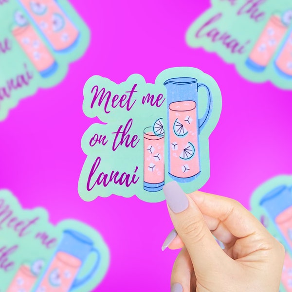 Meet Me On The Lanai Sticker, Golden Girls, Funny Sayings, Funny Quotes, 80s Nostalgia, Funny Stickers, 80s Tv Shows, Retro Stickers