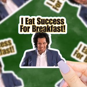 Pegatina "Éxito en el desayuno", pegatina de Tony Perkis, pegatina de pesos pesados, pegatinas divertidas, pegatinas de los 90, pegatina con frase de película de los 90, calcomanía divertida