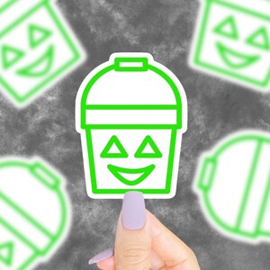 Green Halloween Bucket Sticker, Retro Halloween Sticker, 80s Nostalgia, 90s Nostalgia Gifts, Vintage Halloween Sticker, 90s Stickers,