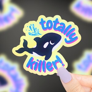 Totally Killer Sticker, Funny Saying Stickers, Stickers Laptop, Retro Stickers Funny, Cute Stickers Water Bottle, Funny Pun Stickers, Animal