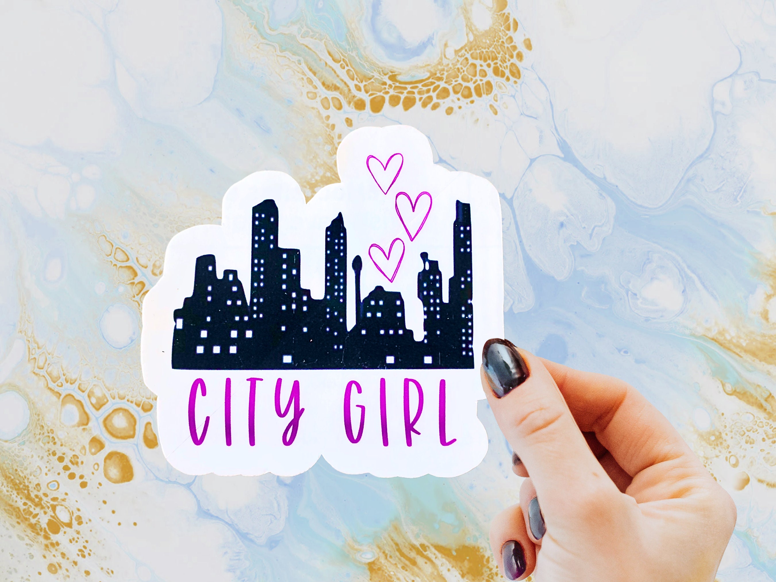 60Pcs Downtown Girl Stickers, Downtown Girl Aesthetic Vinyl Stickers Decals  for Laptop Water Bottle Bumper Luggage Computer Skateboard Snowboard.