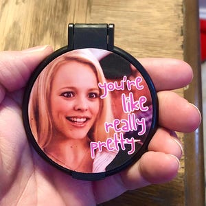 Mean Girls Pocket Mirror, Compact Mirror, Purse Mirror, Travel Essentials, Funny Gifts, Cute Mirror, 2000s Nostalgia, 2000s Stickers
