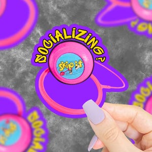 Überspringen Sie es Aufkleber, 90er Jahre Aufkleber, 90er Jahre Aufkleber, 90er Nostalgie, Lustige Aufkleber, Introvertierte Geschenke, Lustiger Spruch Aufkleber