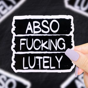 AbsoFuckingLutely Sticker, Swear Word Sticker, Adult Sticker, Funny Saying Sticker, Positive Stickers, Funny Gift, Funny Sticker, Laptop