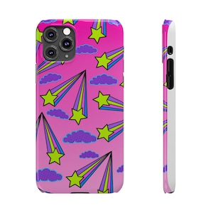 Stars And Clouds IPhone Case, Cute IPhone Cases, Cute Phone Cases, Retro Phone Cases, Kawaii IPhone Cases, Phone Cases Cute, Pink Phone Case