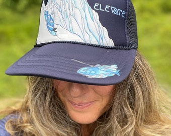 Dancing With Gravity: Heliskier Trucker Hat - navy