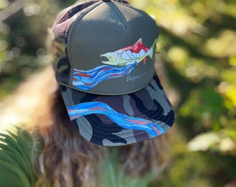 Defend and Sustain Artful Trucker Hat : Camo