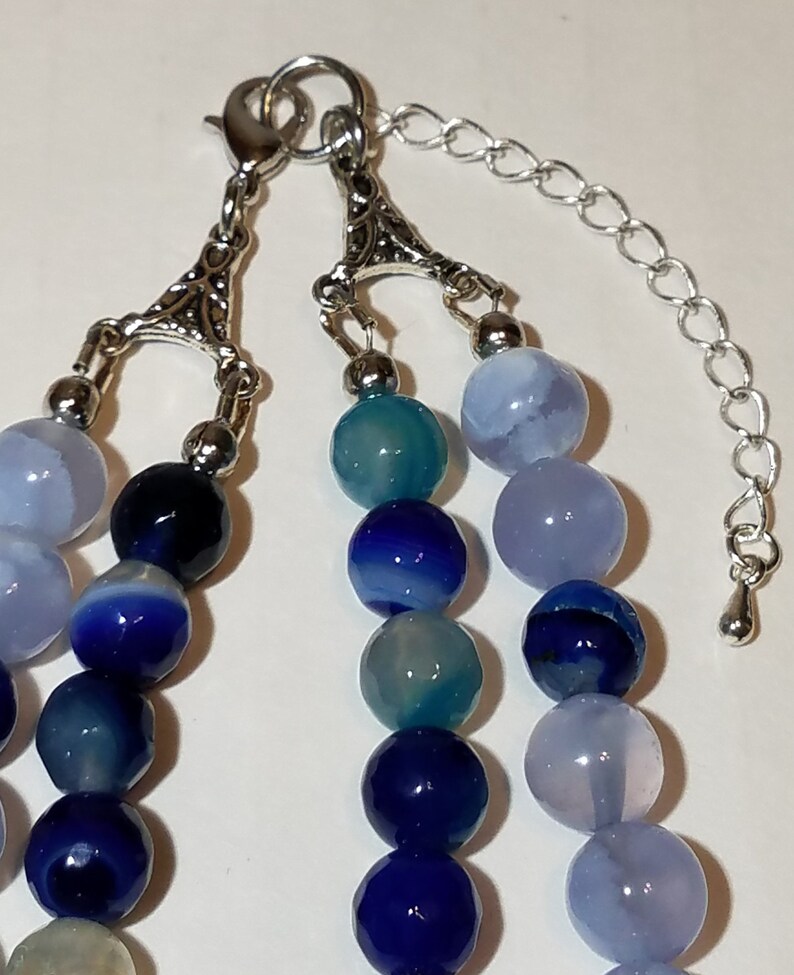 Double Strand Blue Agate Necklace