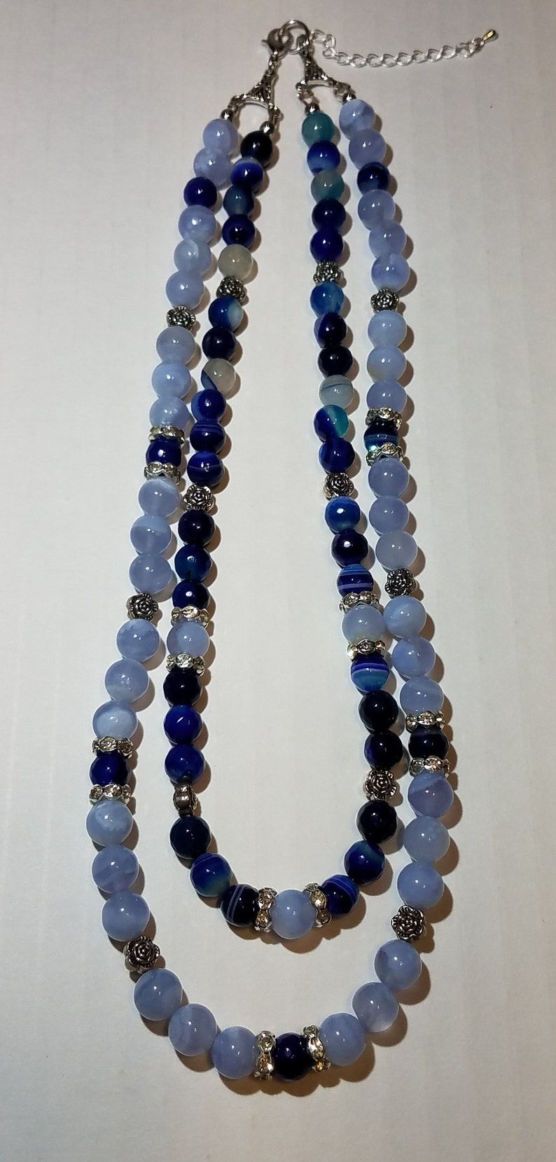 Double Strand Blue Agate Necklace