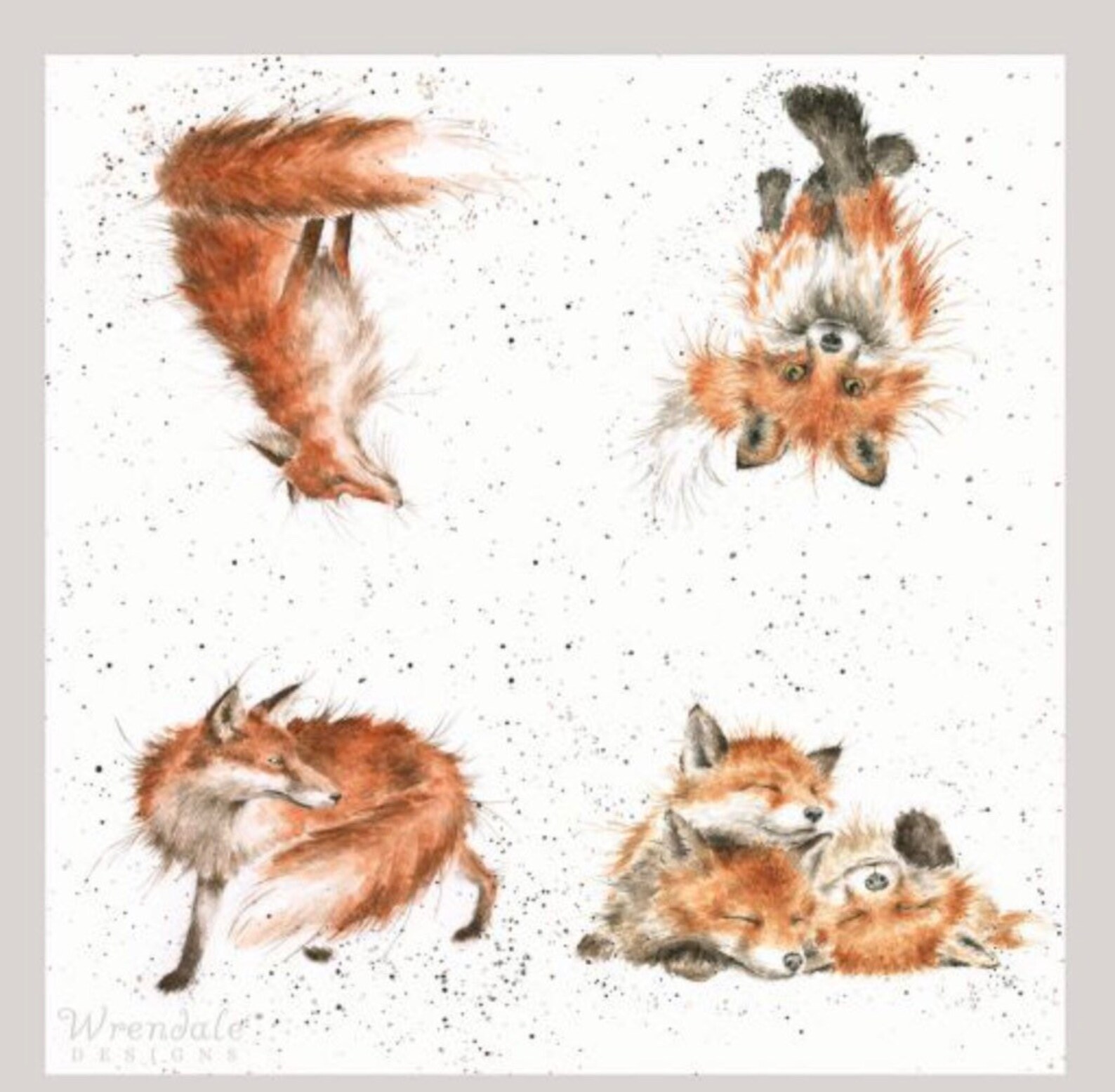 Wrendale Paper Napkins Fox Afternoon Nap x 2 Etsy