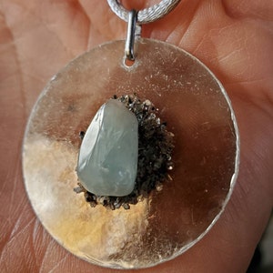 Mica 'n Aquamarine pendants two styles to choose from, similar to photos. image 8