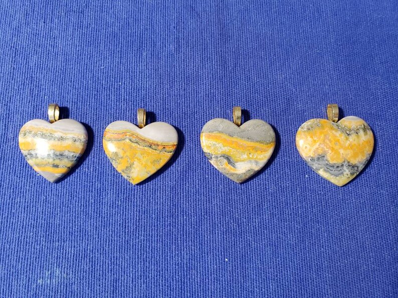 Bumblebee Jasper Heart pendants image 9