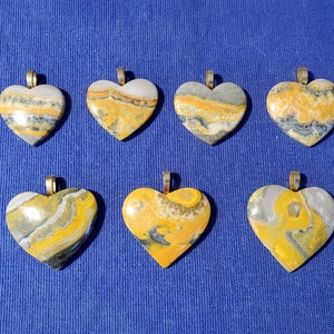 Bumblebee Jasper Heart pendants image 1