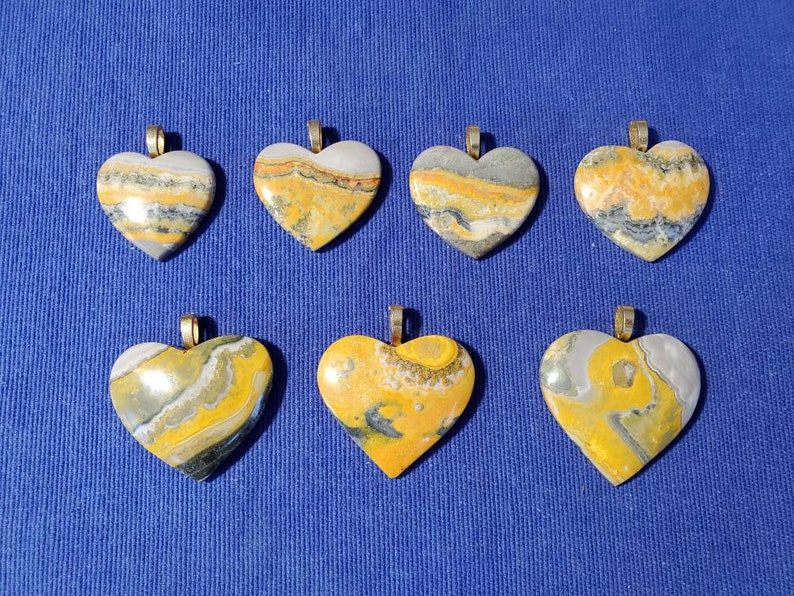 Bumblebee Jasper Heart pendants image 1