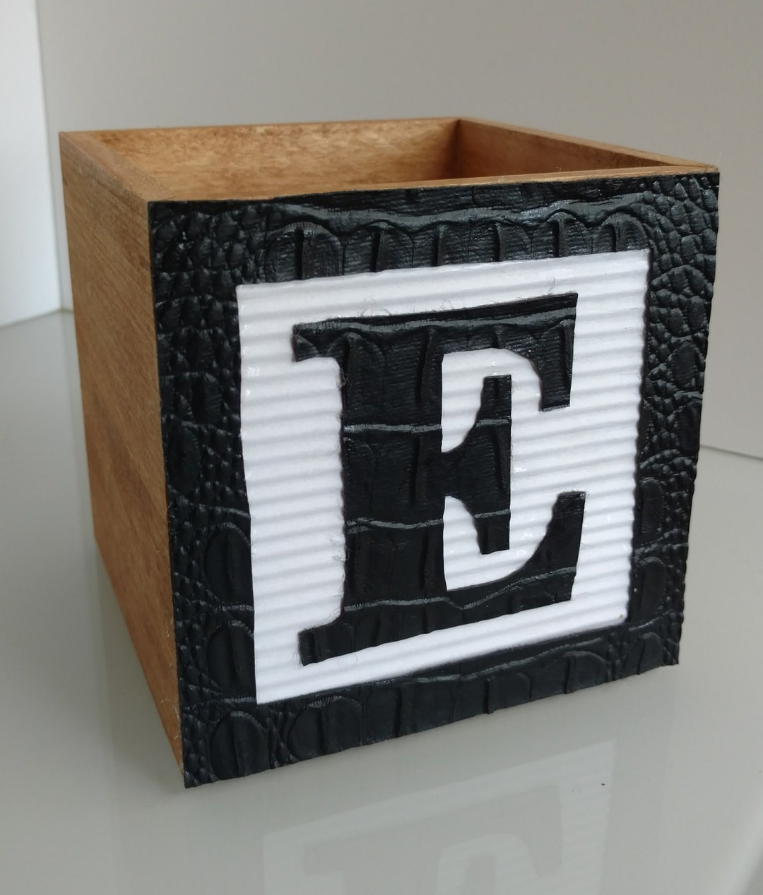 Wood Baby Block Floral Box Etsy