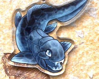 Dunkleosteus Prehistoric Fish Double Sided Acrylic Keychain