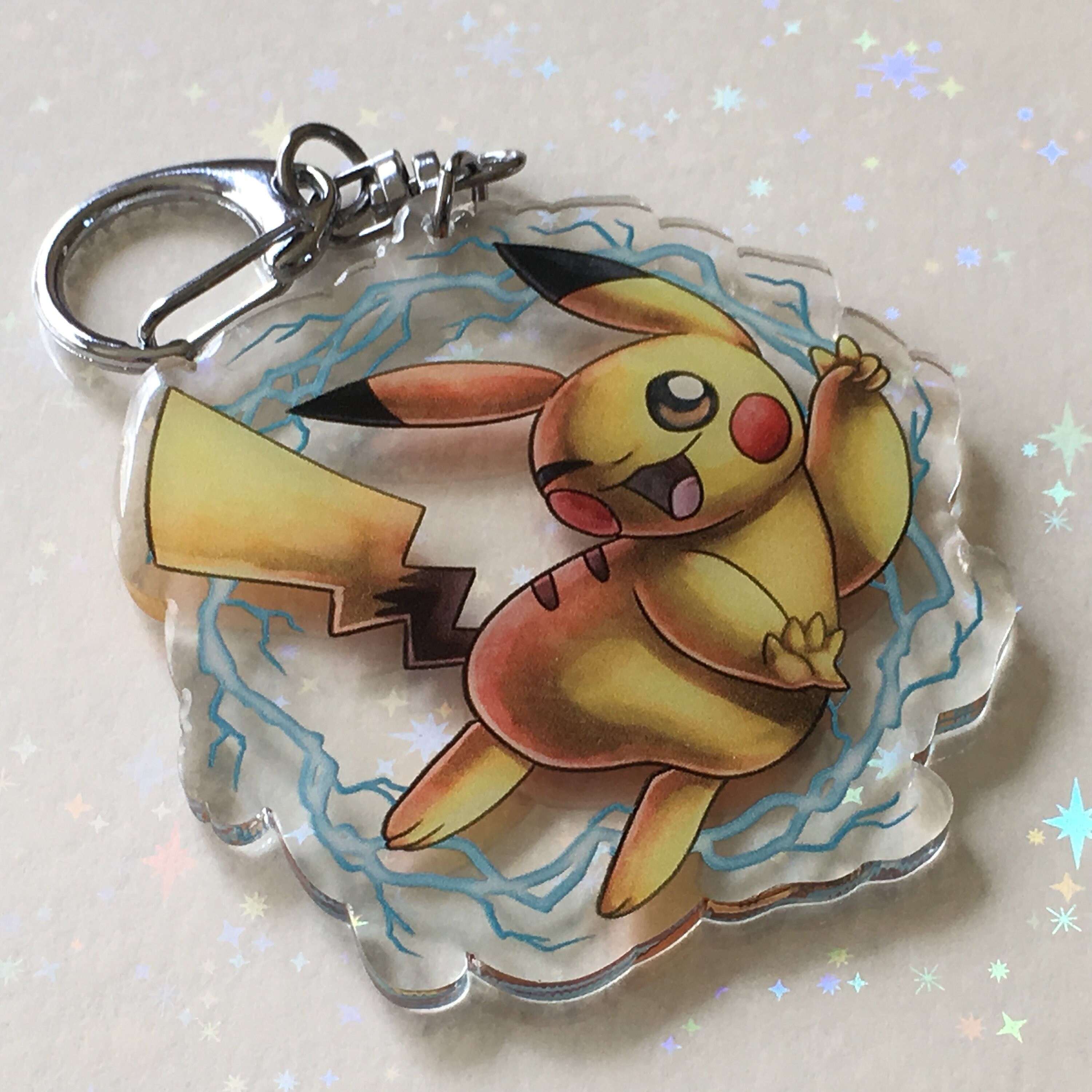 Pokemon Let S Go Pikachu Kawaii Shiny Double Sided Etsy