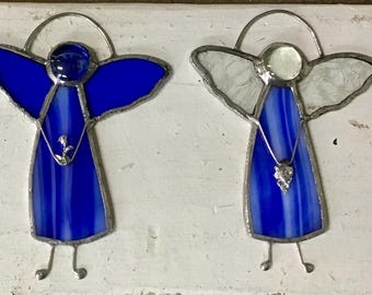 ANGEL ORNAMENT: COBALT Stained Glass Angel