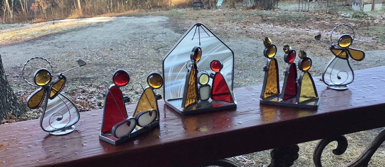 5 STÜCK Krippenset klassische rote goldene und weiße | Etsy