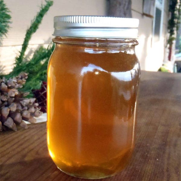 HONEY, 1 Pint of Ozark Wild Flower Honey, Raw Unpasteurized Honey from In His Garden Creations