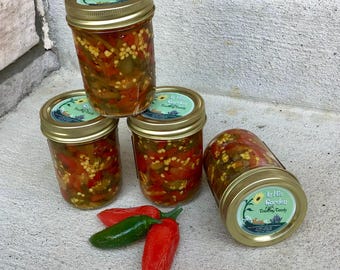 Candied JALAPENOS  Cow  FOLK Candy Jalapeno Relish: Sweet, Tangy & Spicy (4-1/2 Pint)