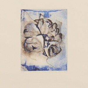 Vintage German Etching - Abstract Floral Print by A. Dom, 1980