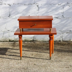 HAPPY AUTUMN SALE - French Mid Century Nightstand-French Vintage Bedside Table-wooden Console -60s
